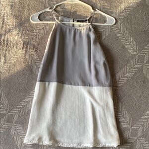 Gray and White Sleeveless Dress